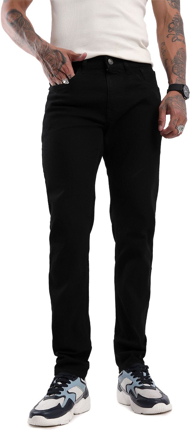wrogn Men Slim Mid Rise Black Jeans-picture-23