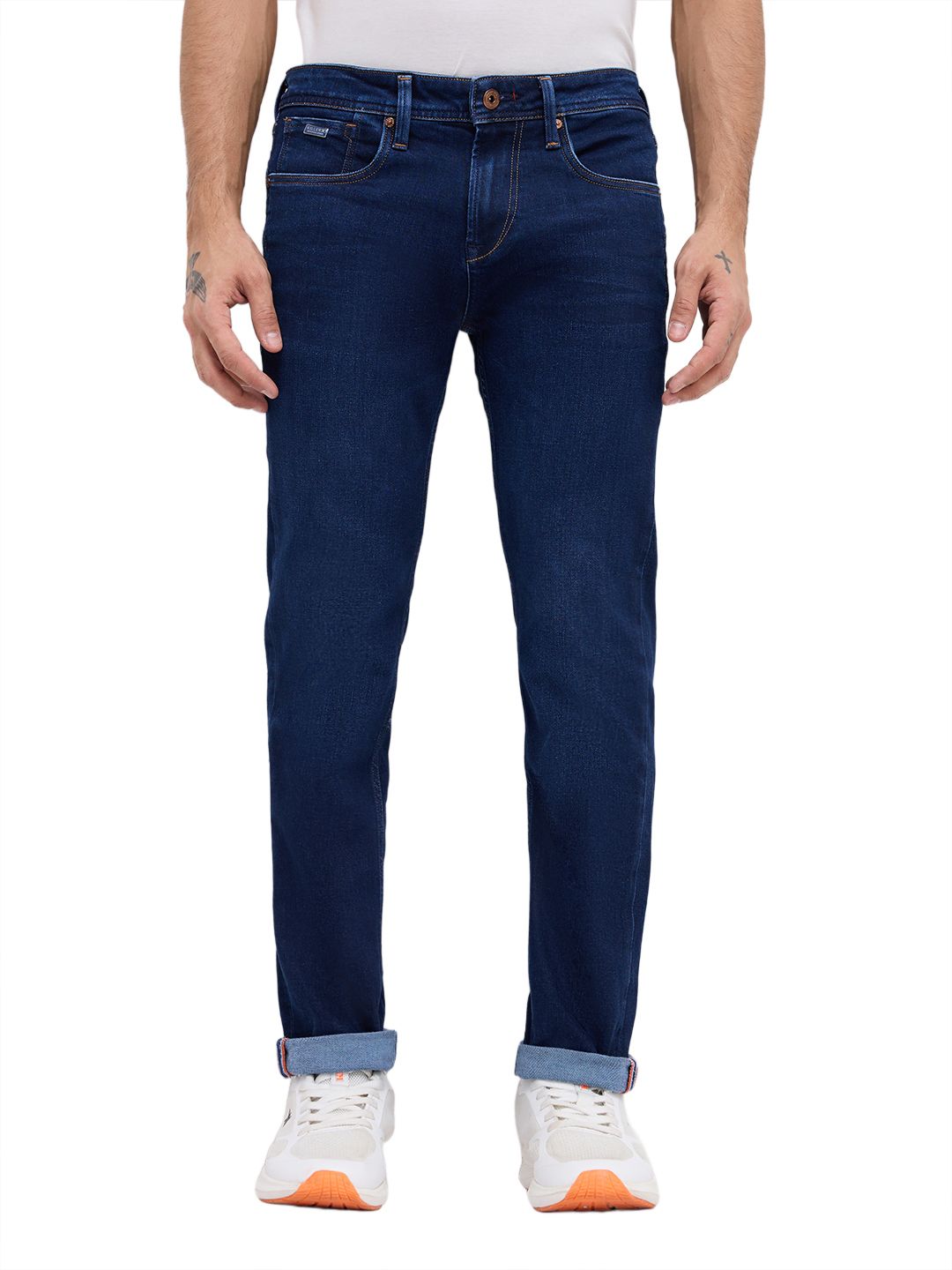 killer Men Slim Mid Rise Dark Blue Jeans-picture-21