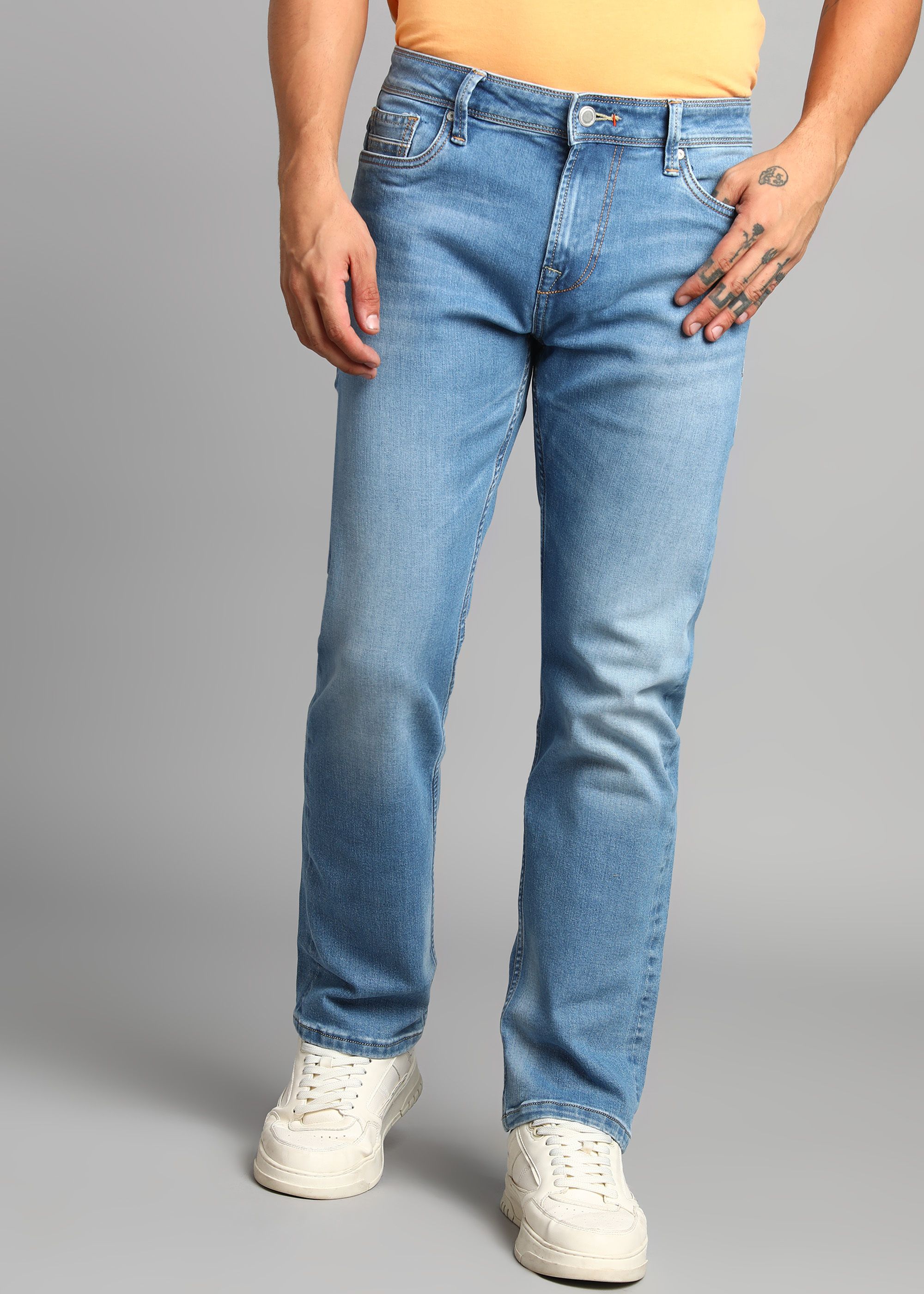 killer Men Straight Fit Mid Rise Blue Jeans-picture-22