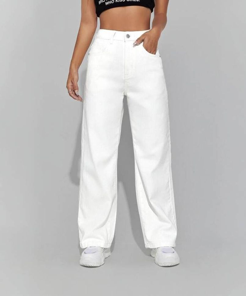 hayler Women Straight Fit Mid Rise White Jeans-picture-15