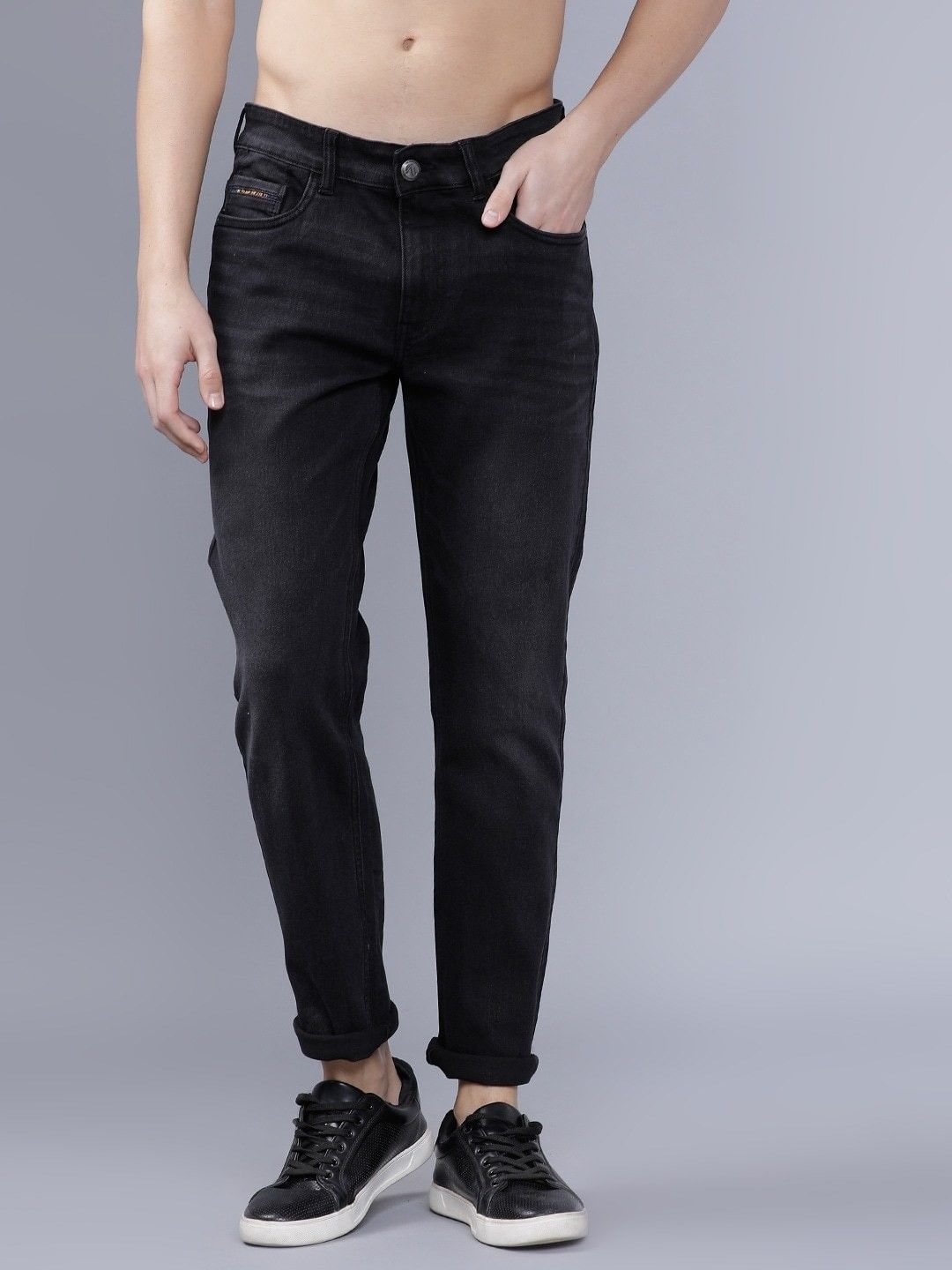 the indian garage co. Men Slim Mid Rise Black Jeans-picture-24