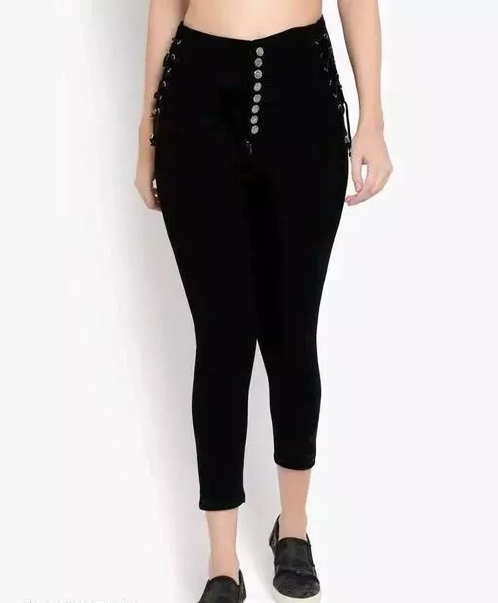 fashionable hub Women Slim High Rise Black Jeans-picture-22