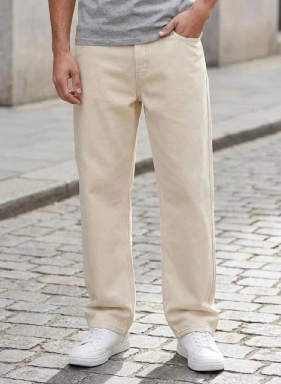 dashing fit Men Loose Fit Mid Rise Beige Jeans-picture-17