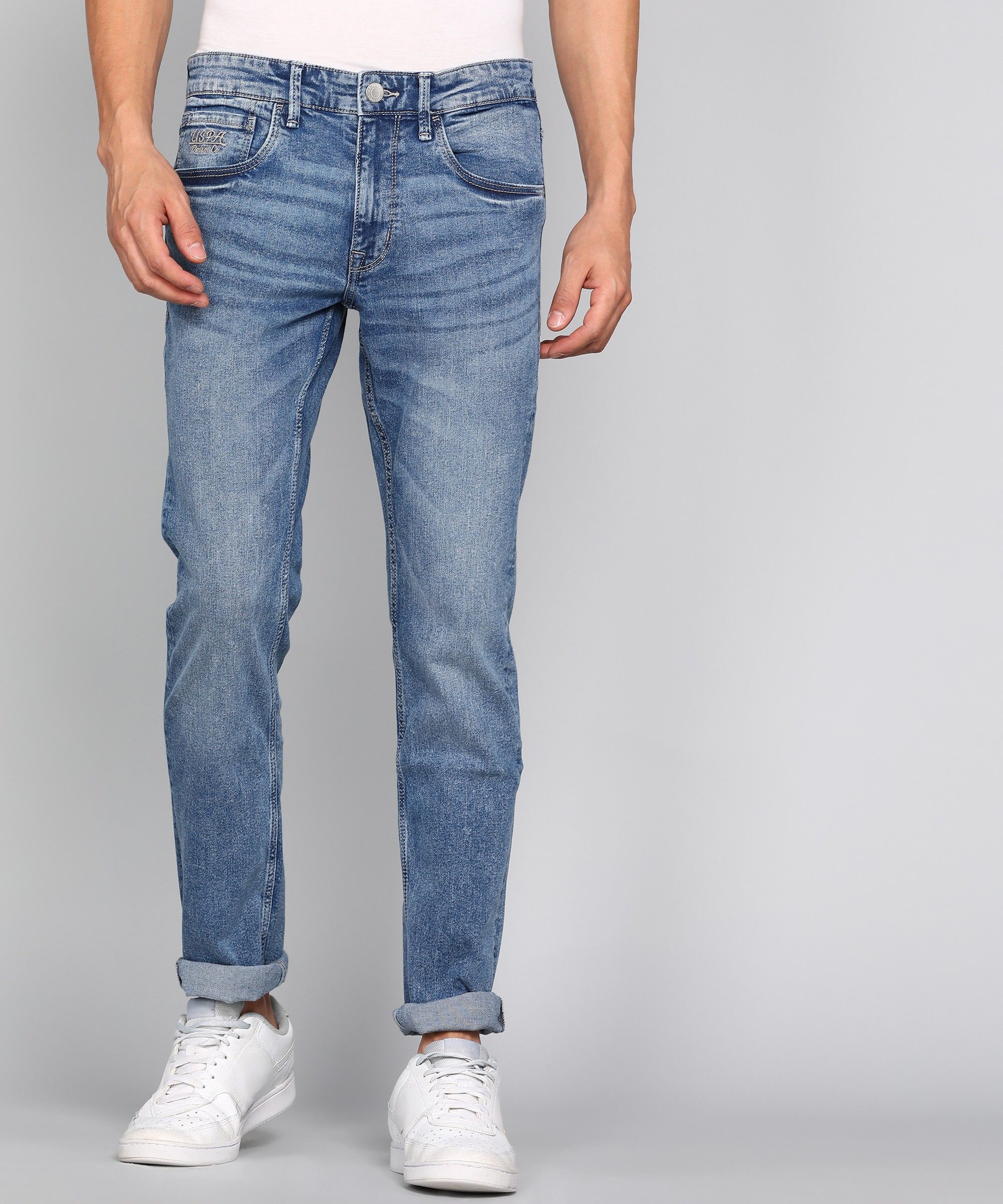 u.s. polo assn. Men Slim Mid Rise Blue Jeans-picture-20