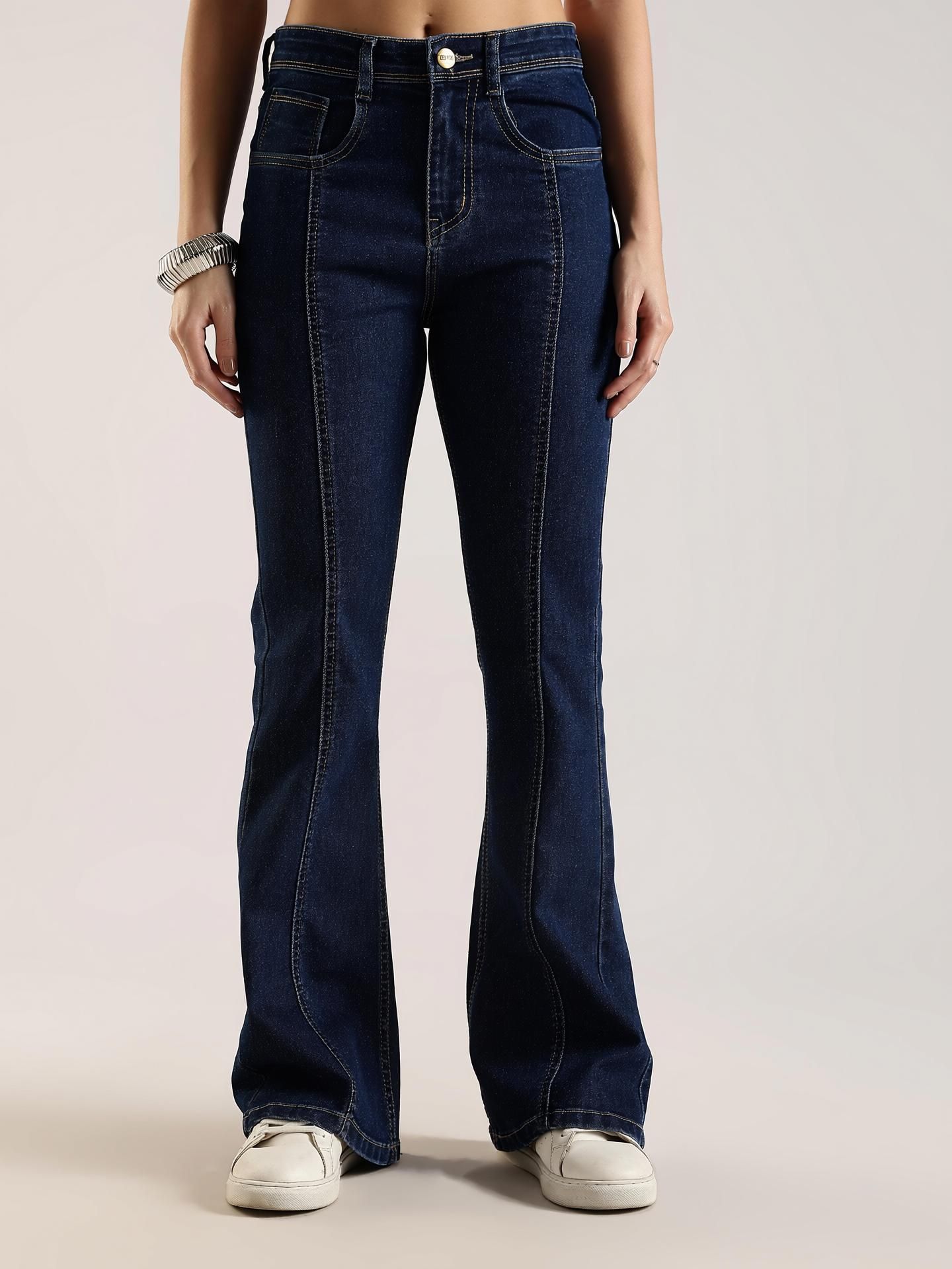 zayla Women Boot-Leg High Rise Dark Blue Jeans-picture-37