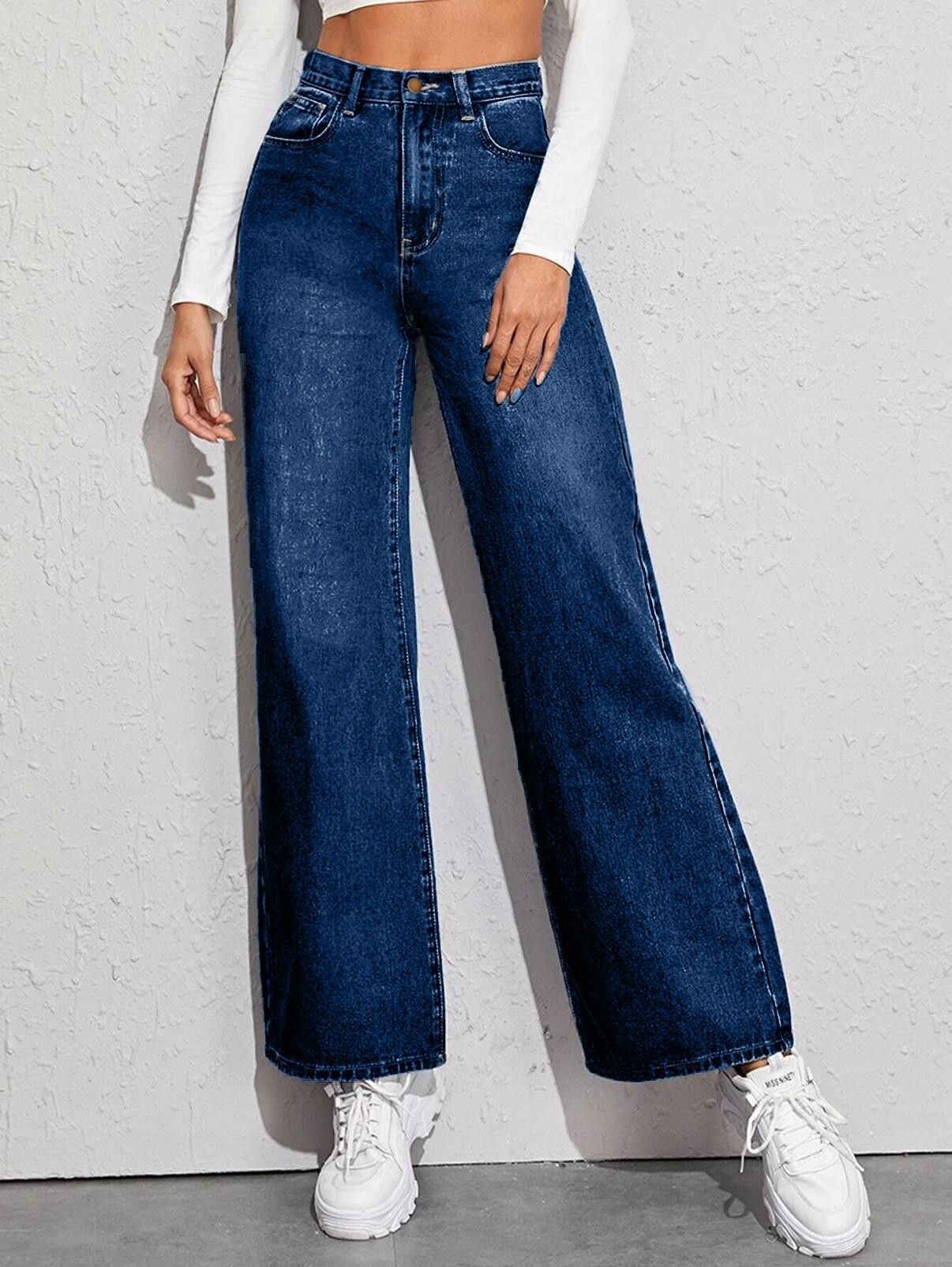 kotty Women Flared High Rise Blue Jeans-picture-21