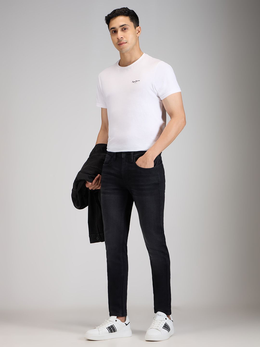 pepe jeans Men Slim Mid Rise Black Jeans-picture-16
