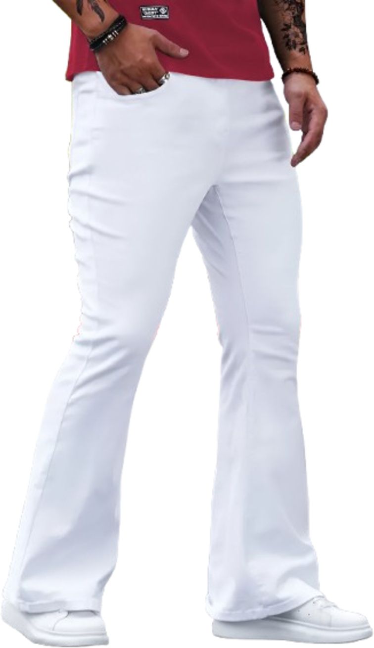 ben martin Men Boot-Leg High Rise White Jeans-picture-20