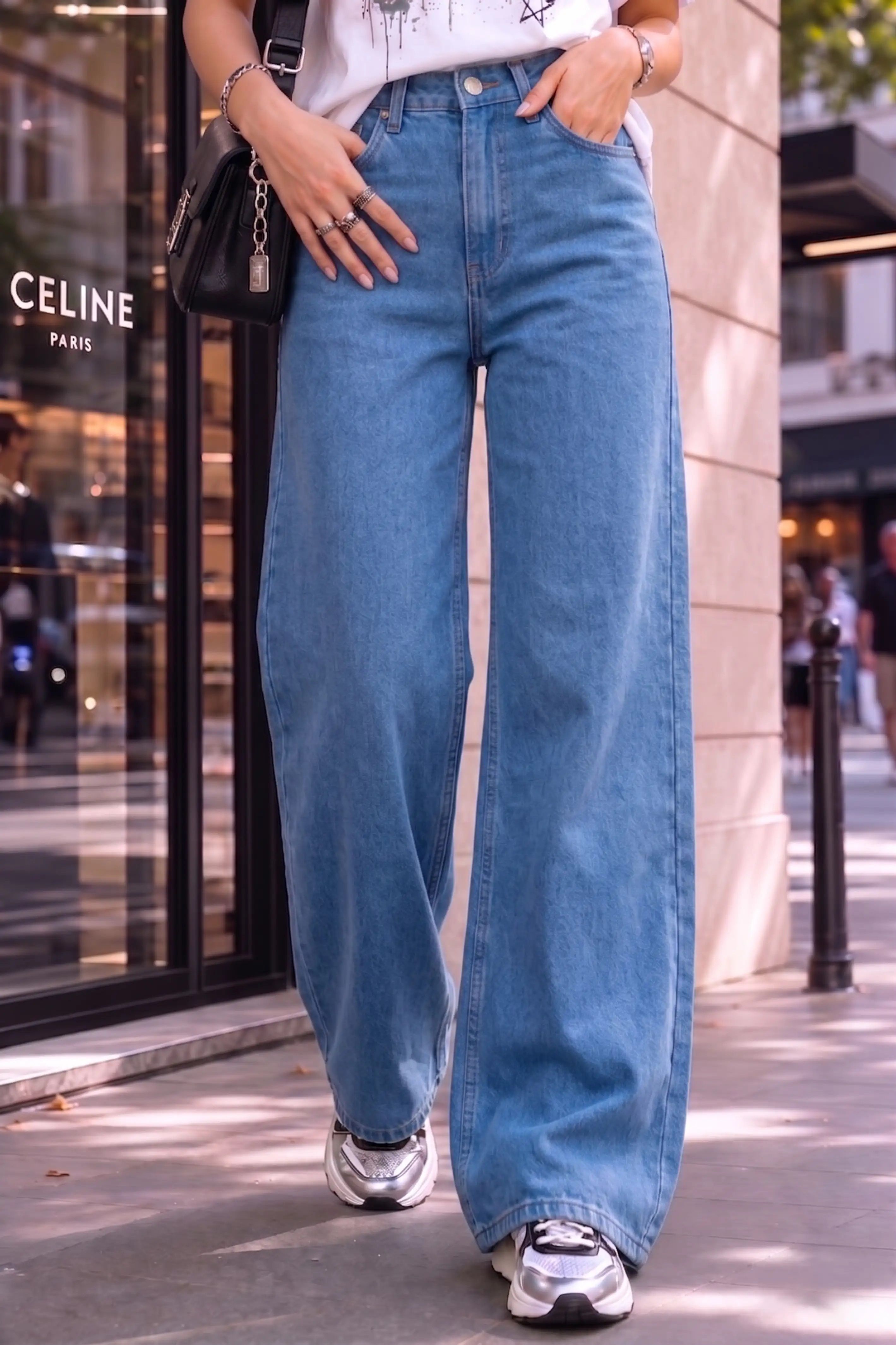 Women Baggy Fit High Rise Blue Jeans-image-25