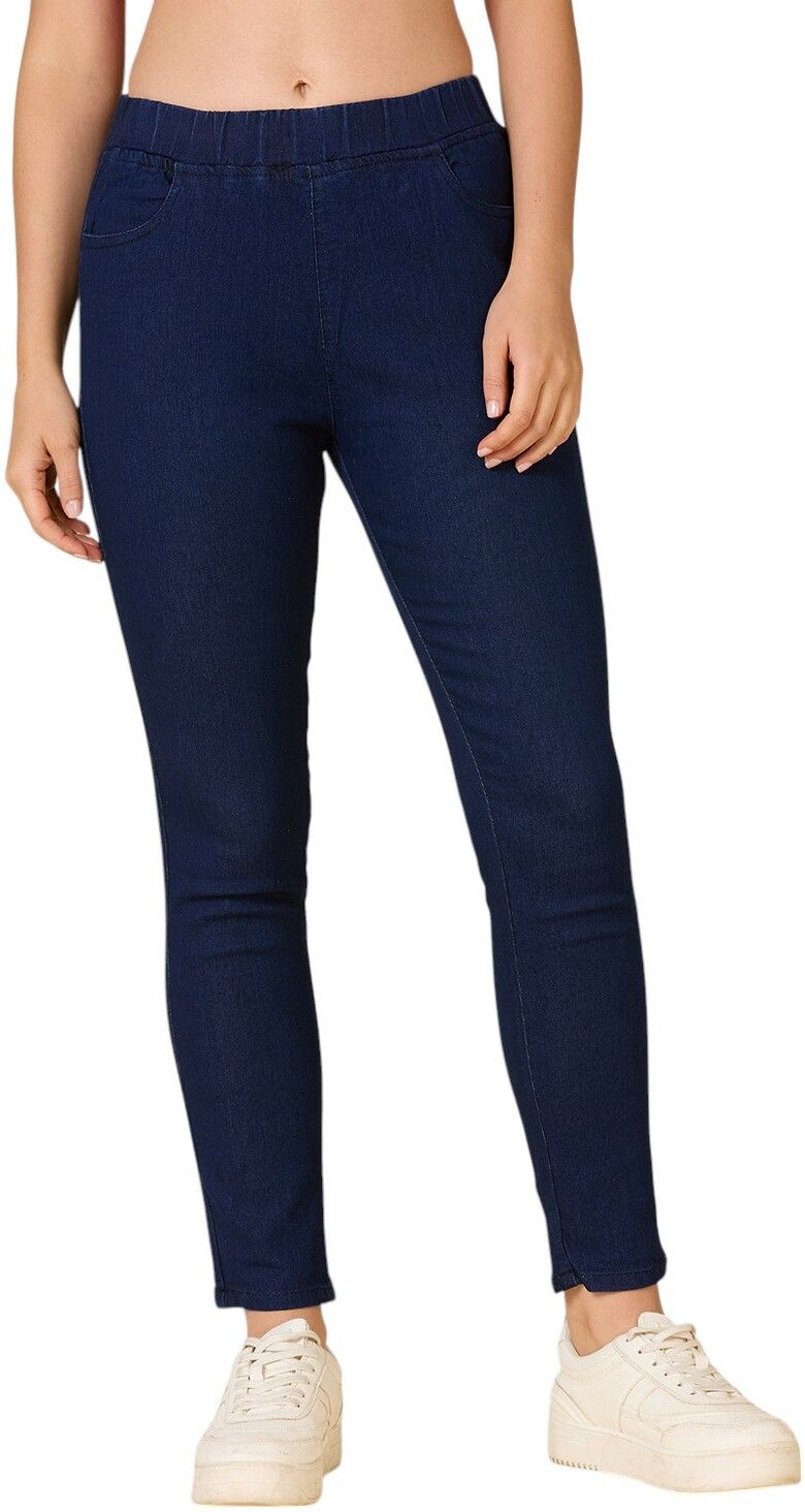 Women Skinny High Rise Dark Blue Jeans