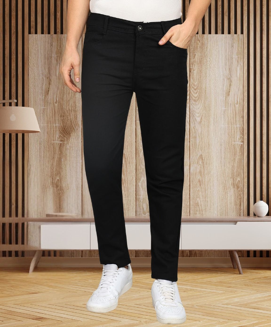 denim rush Men Regular Mid Rise Black Jeans-picture-33