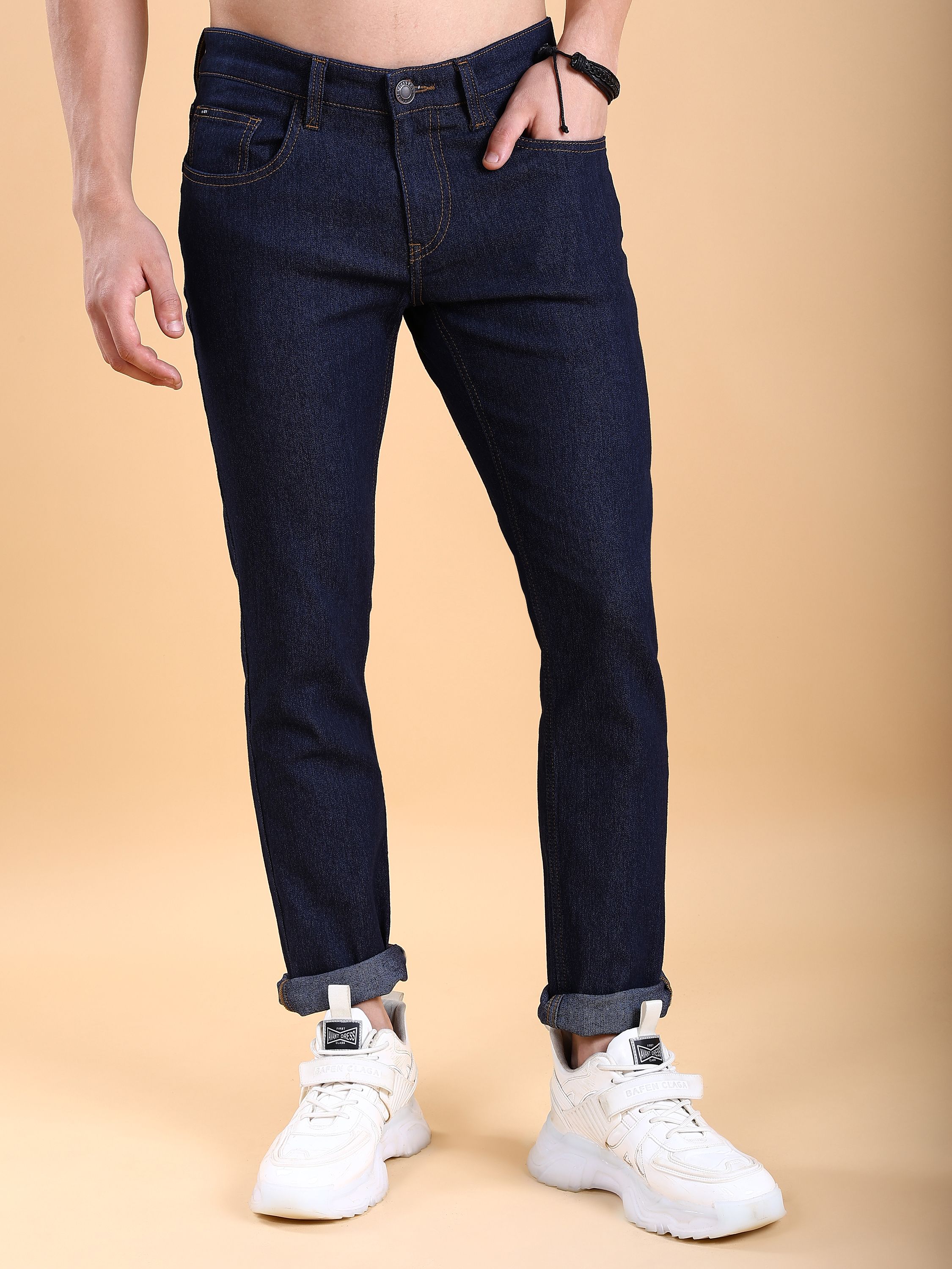 Men Regular Mid Rise Blue Jeans-image-29