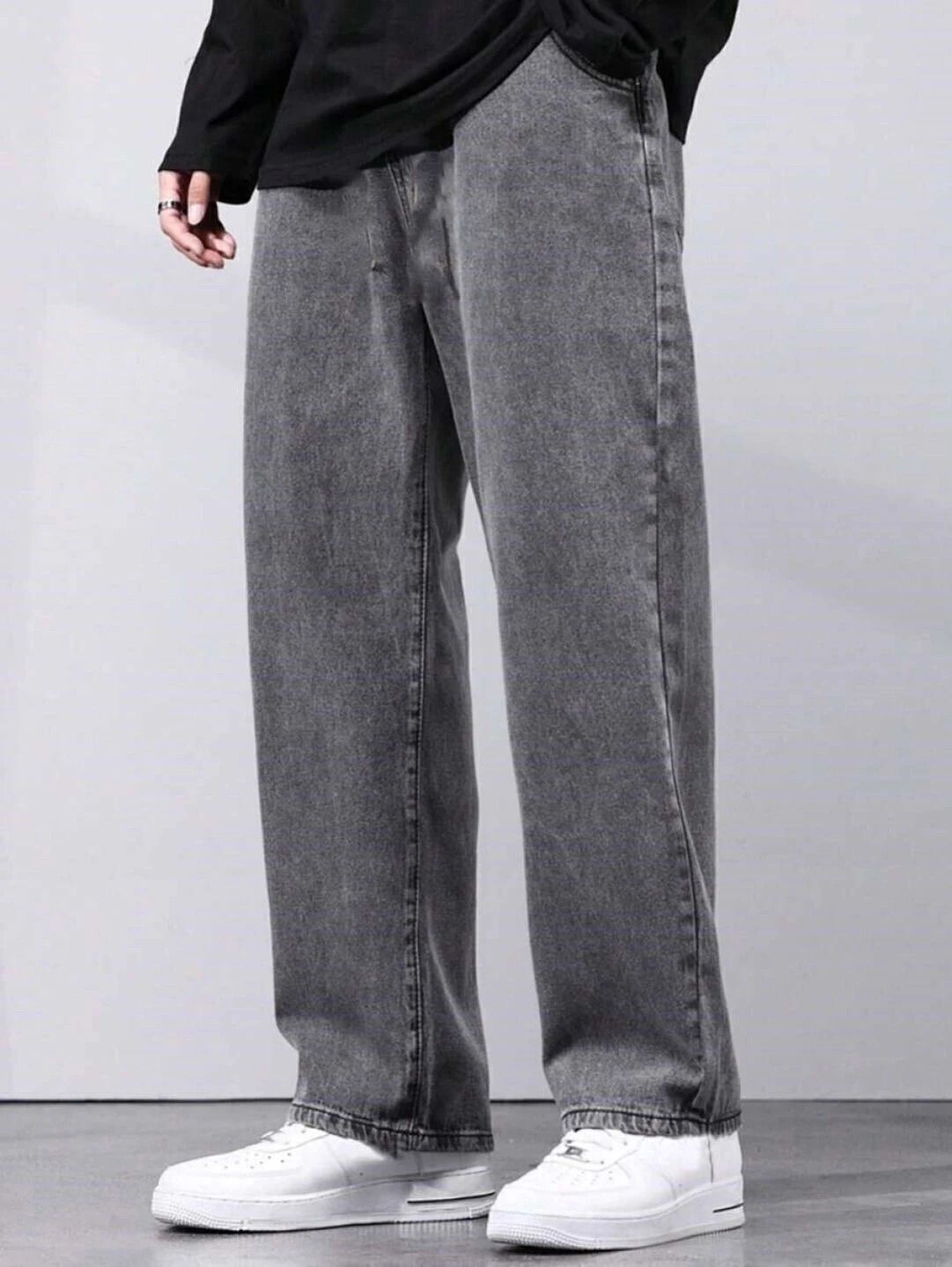 hoker Men Loose Fit Mid Rise Grey Jeans-picture-24