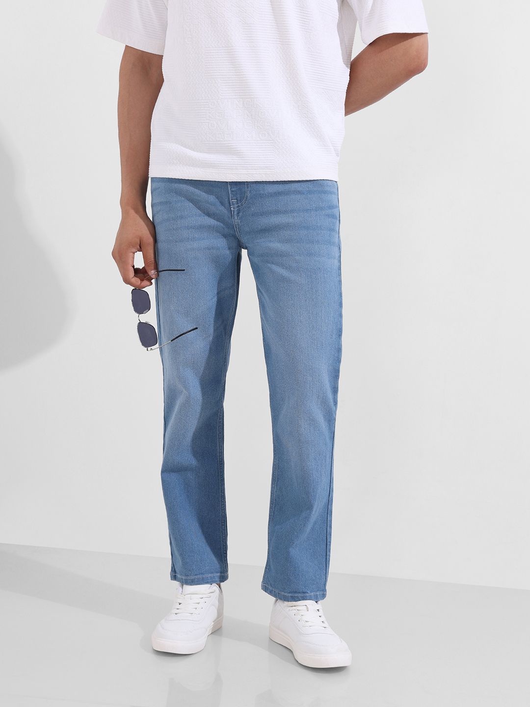 the indian garage co. Men Straight Fit Mid Rise Blue Jeans-picture-22