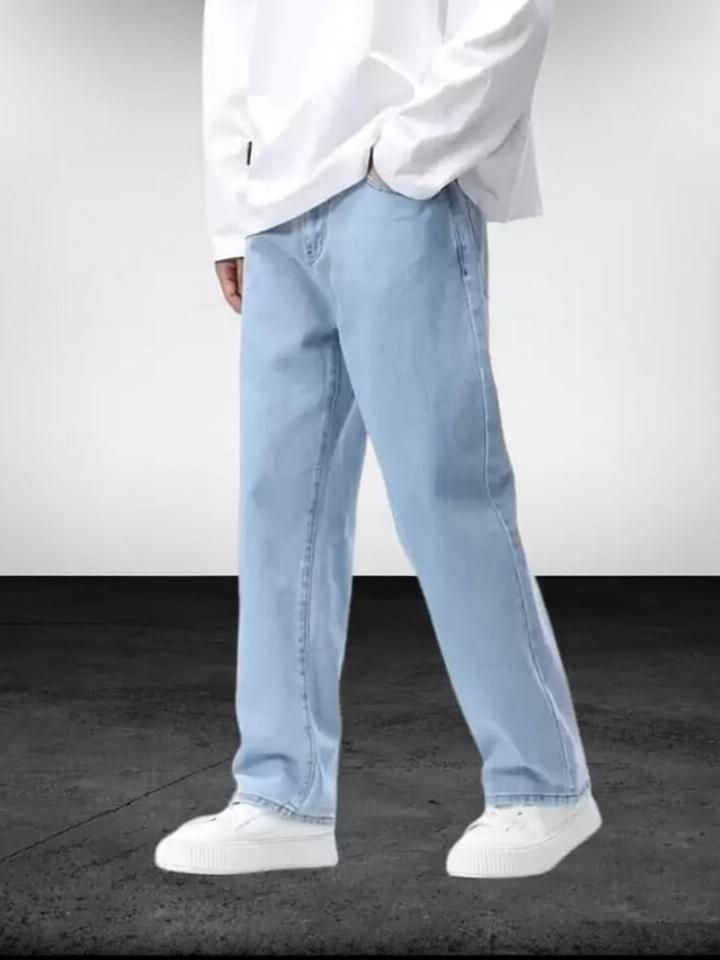 southee Men Loose Fit Mid Rise Light Blue Jeans-picture-25