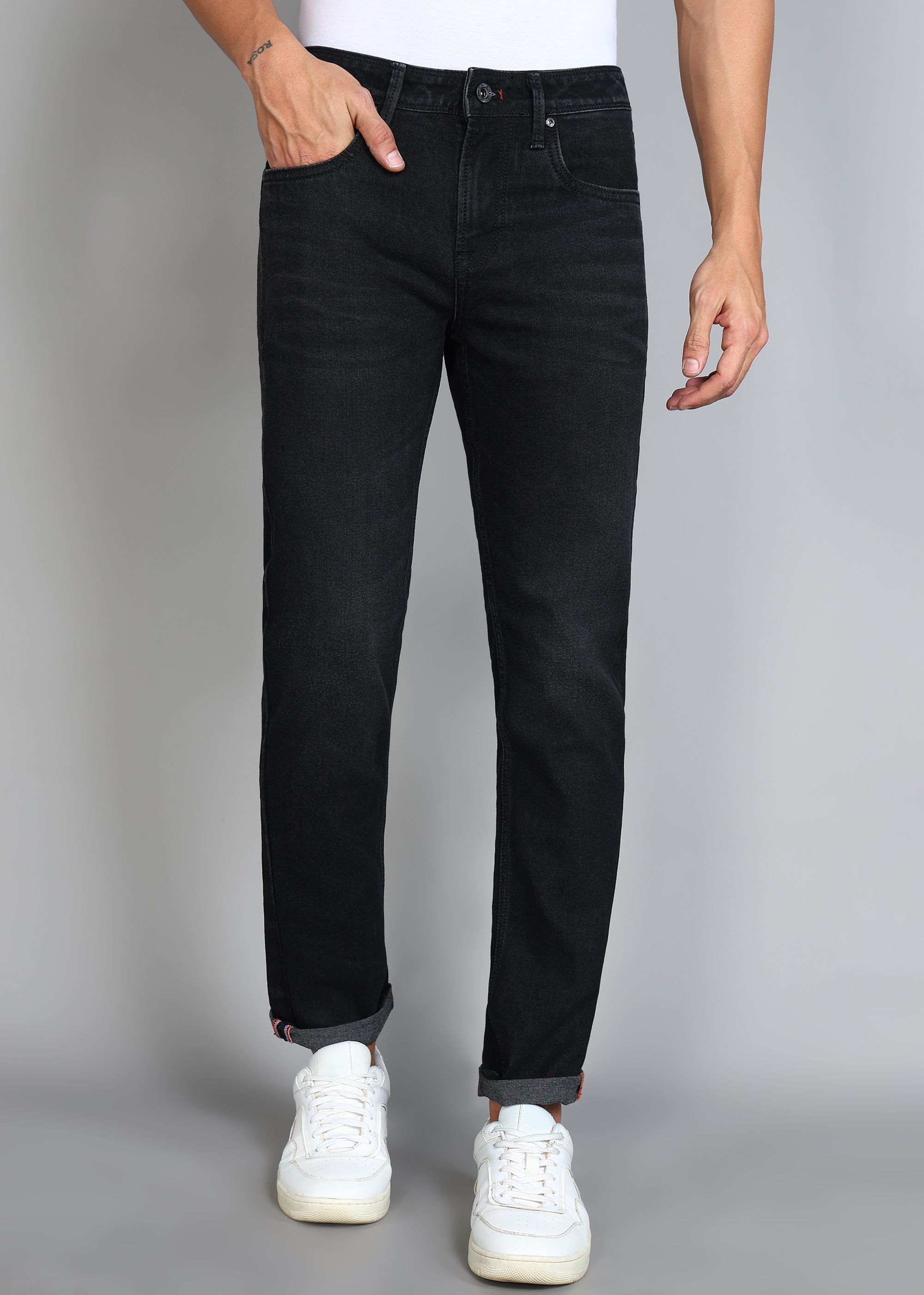 killer Men Slim Mid Rise Black Jeans-picture-14
