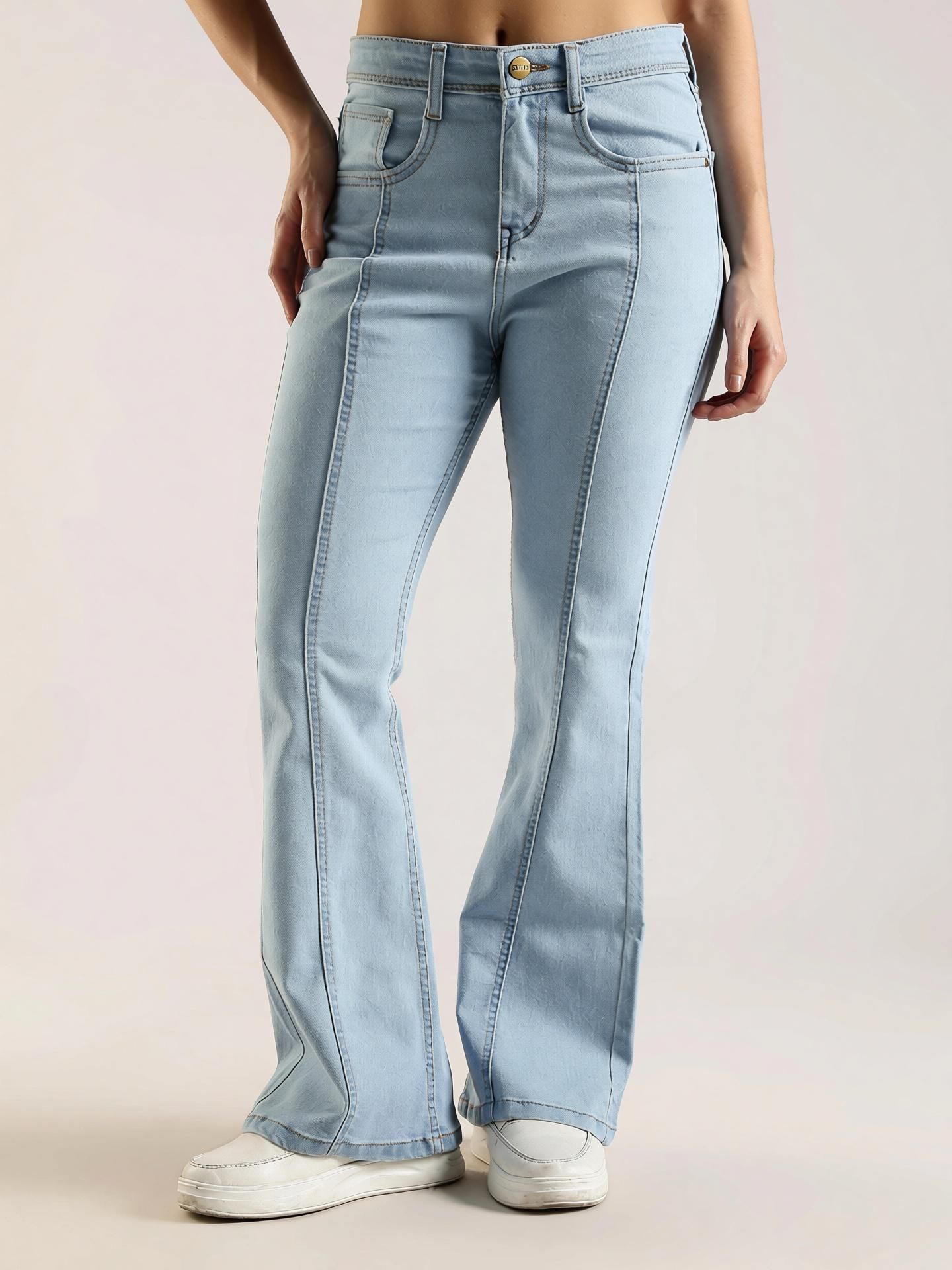 zayla Women Boot-Leg High Rise Light Blue Jeans-picture-48