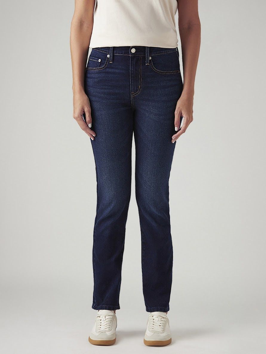 levi's Women Straight Fit High Rise Dark Blue Jeans-picture-12