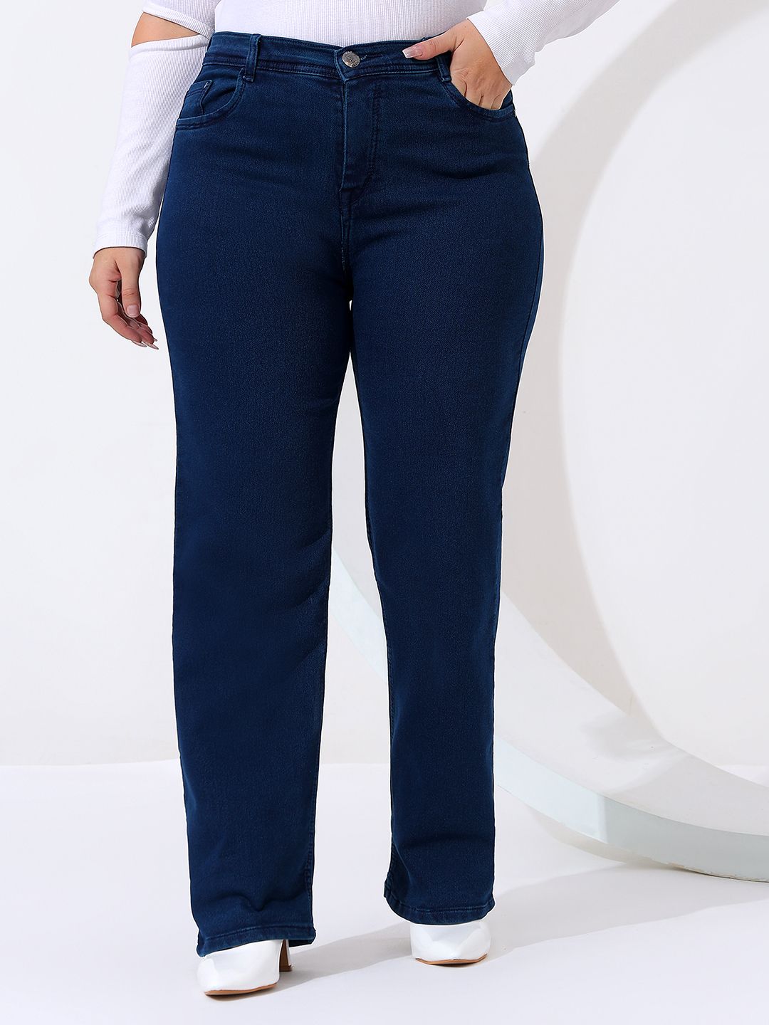 nifty Women Straight Fit High Rise Blue Jeans-picture-41
