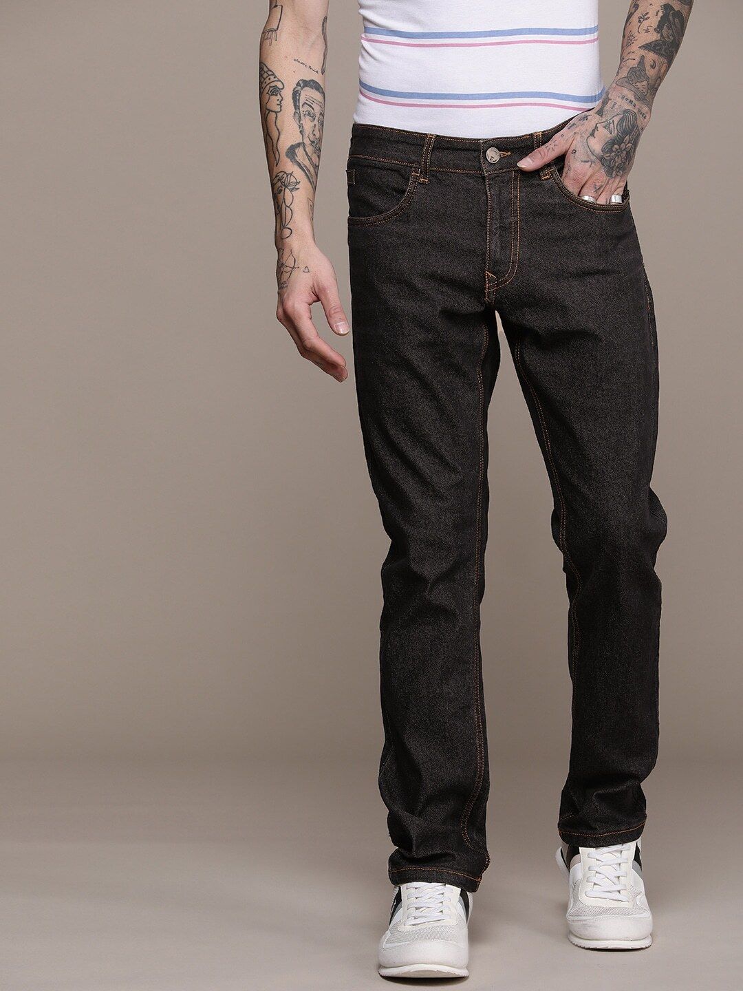 Men Regular Mid Rise Green Jeans-image-14