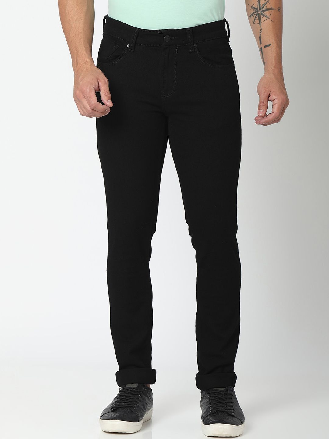 spykar Men Slim Low Rise Black Jeans-picture-13