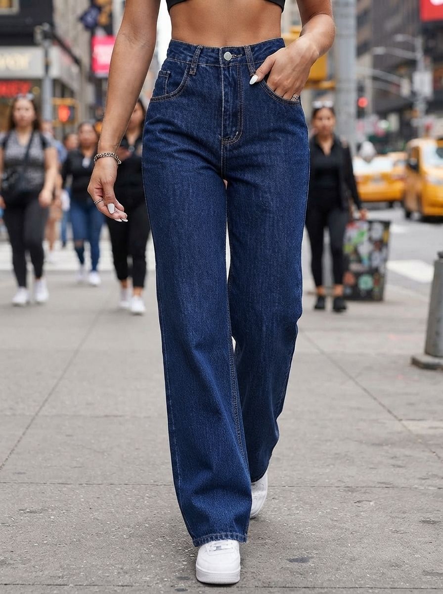 Women Regular Mid Rise Blue Jeans-image-30