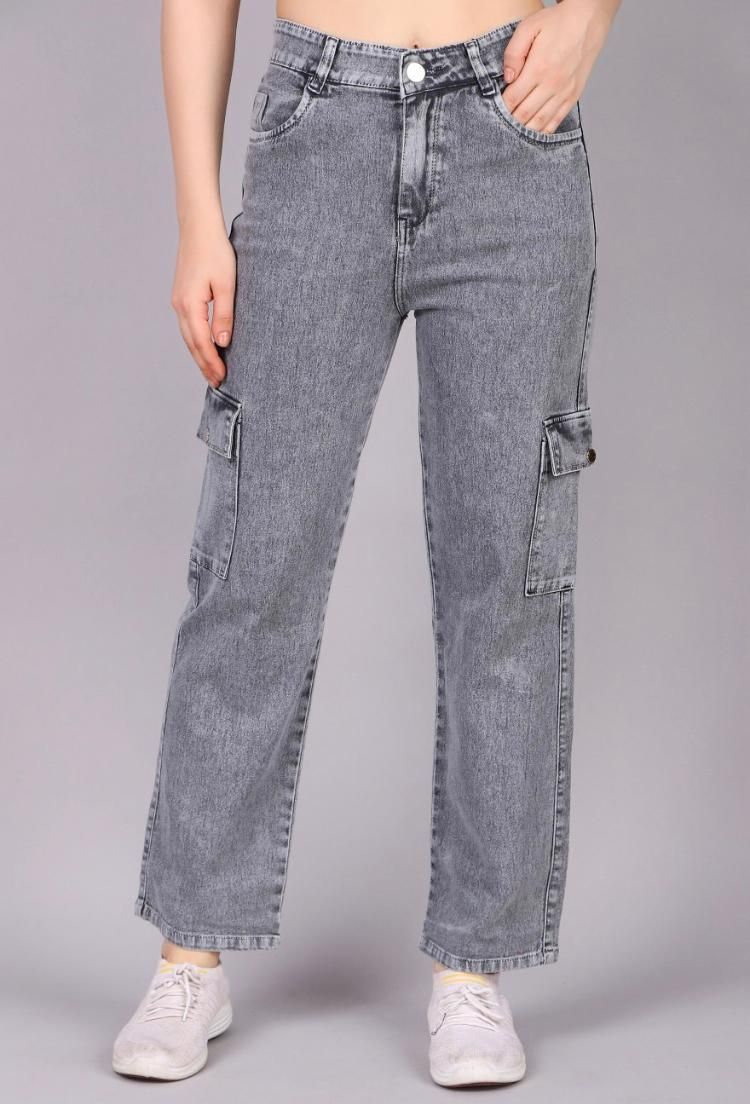 deylight Women Loose Fit Mid Rise Grey Jeans-picture-13