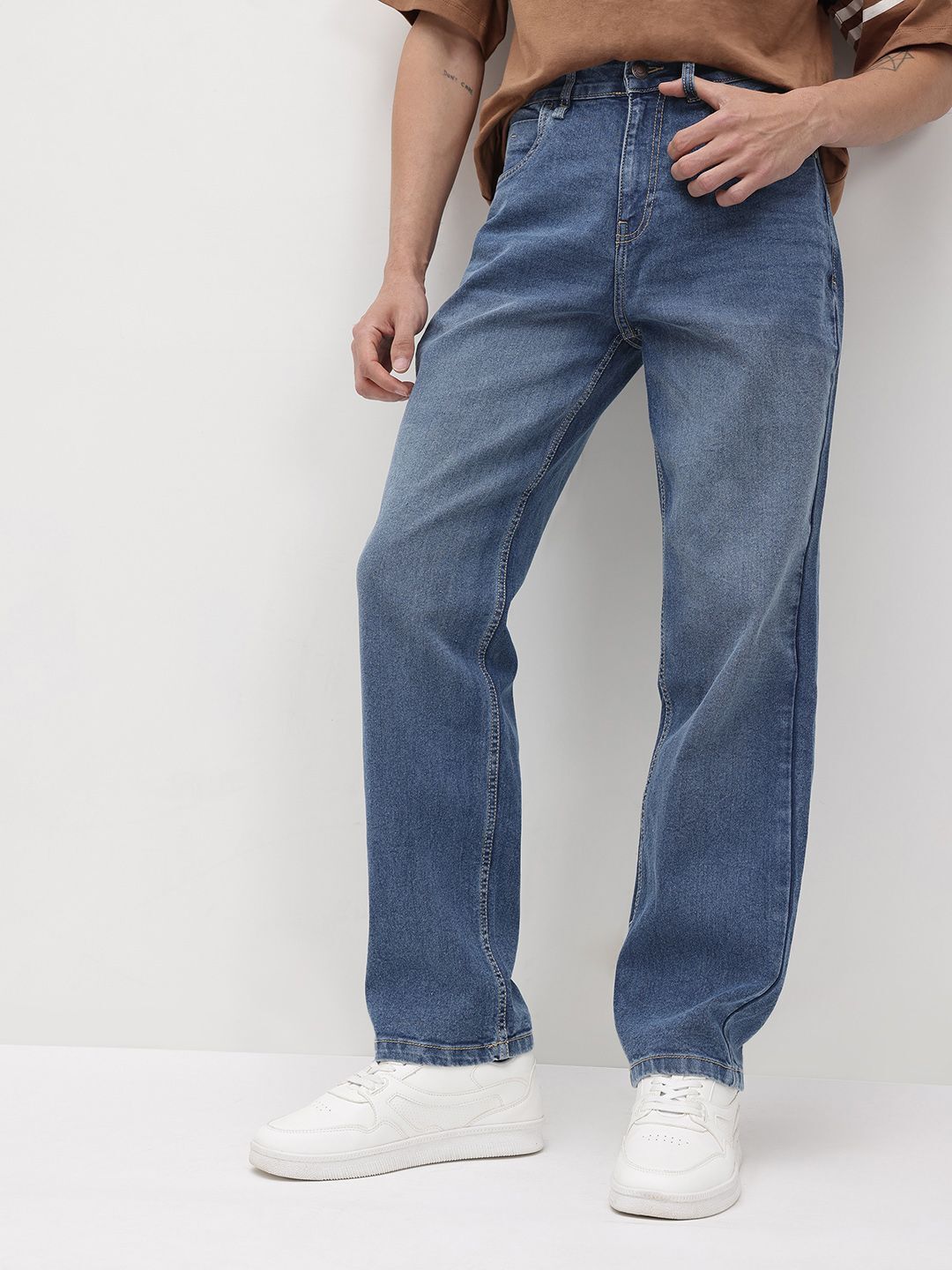 roadster Men Straight Fit Mid Rise Dark Blue Jeans-picture-28
