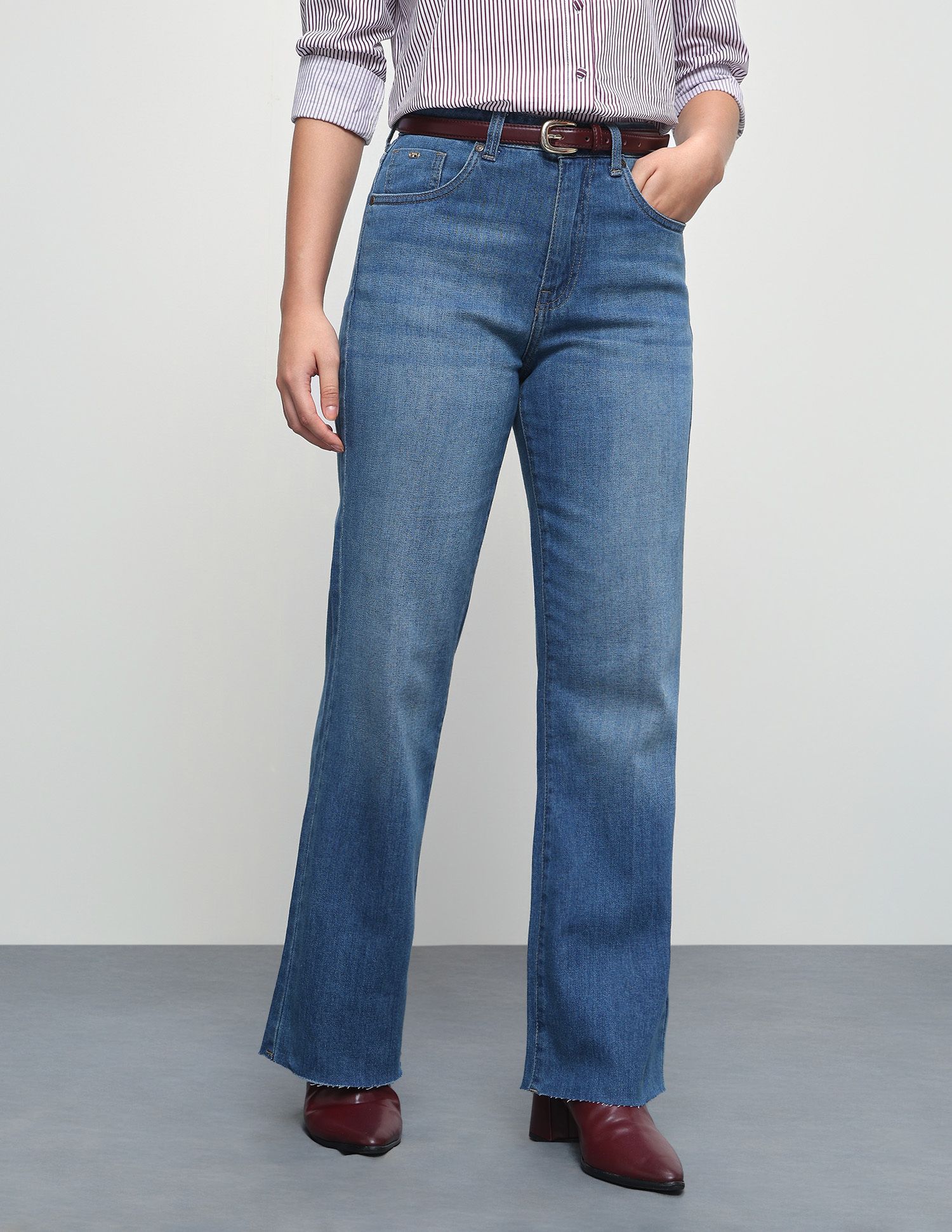 u.s. polo assn. Women Flared High Rise Blue Jeans-picture-12