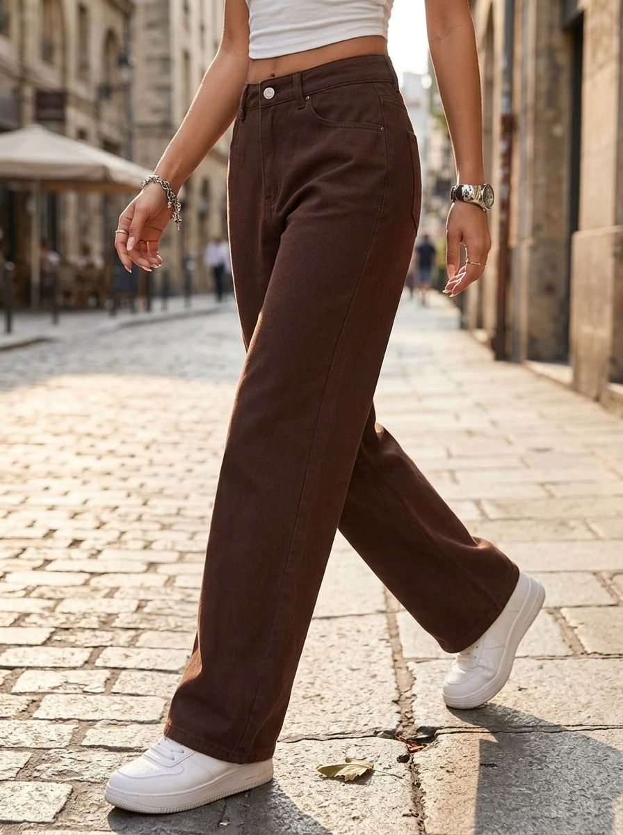 Women Regular Mid Rise Brown Jeans-image-38