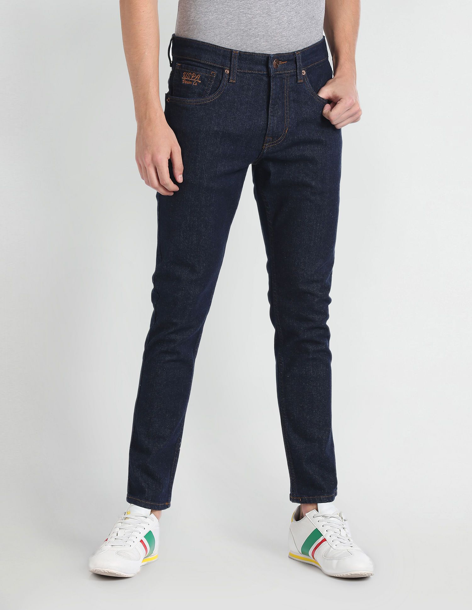u.s. polo assn. Men Regular Mid Rise Dark Blue Jeans-picture-16