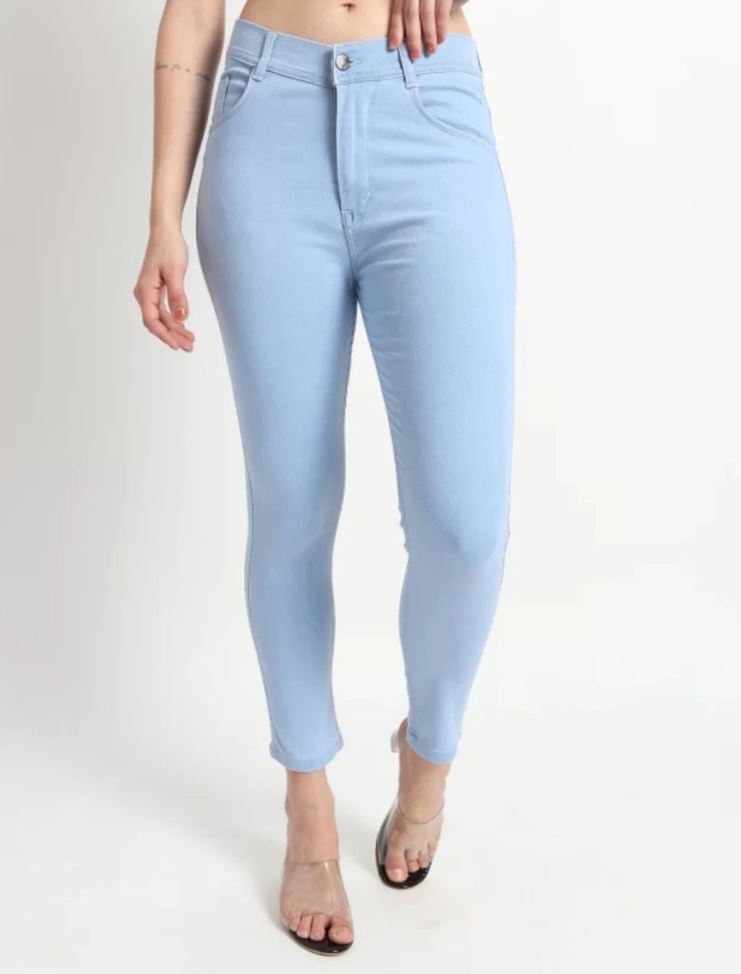 kashian Women Slim High Rise Light Blue Jeans-picture-5