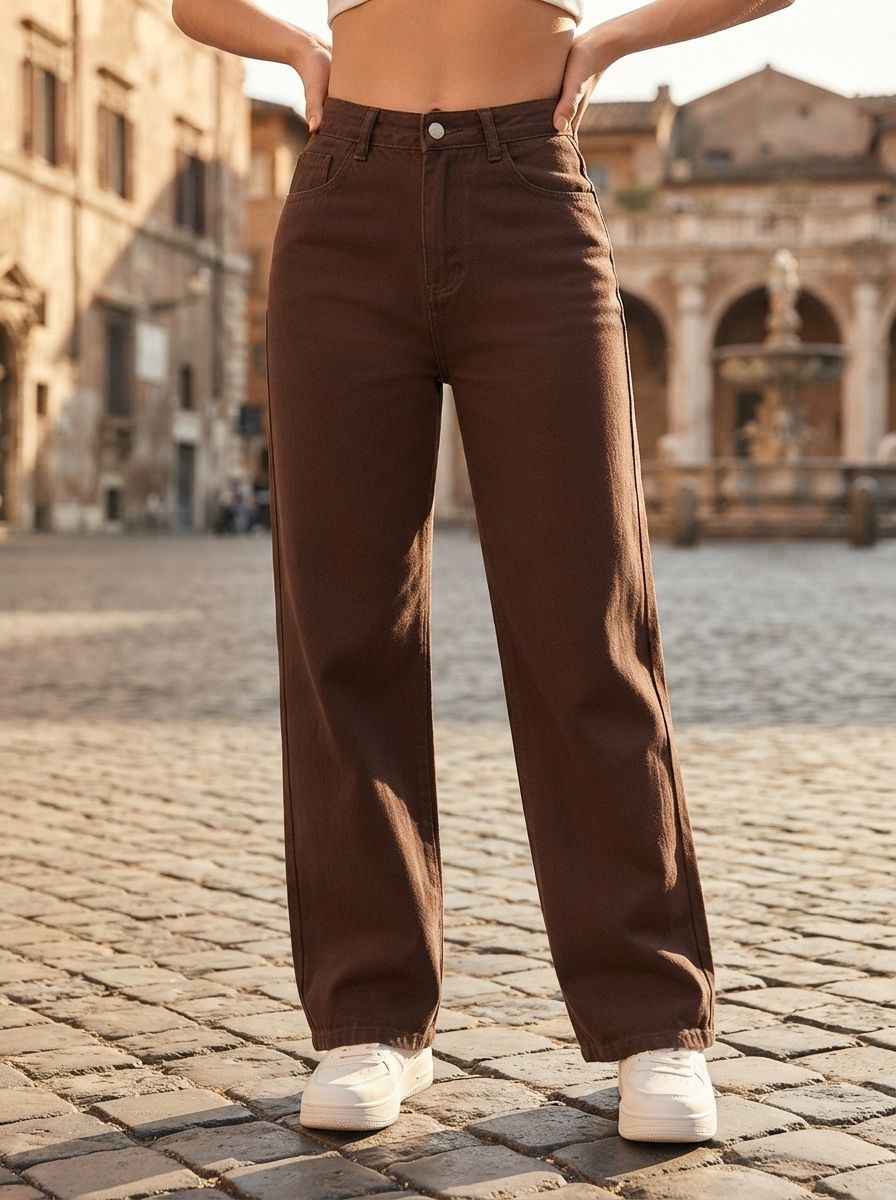 Women Regular Mid Rise Brown Jeans-image-30