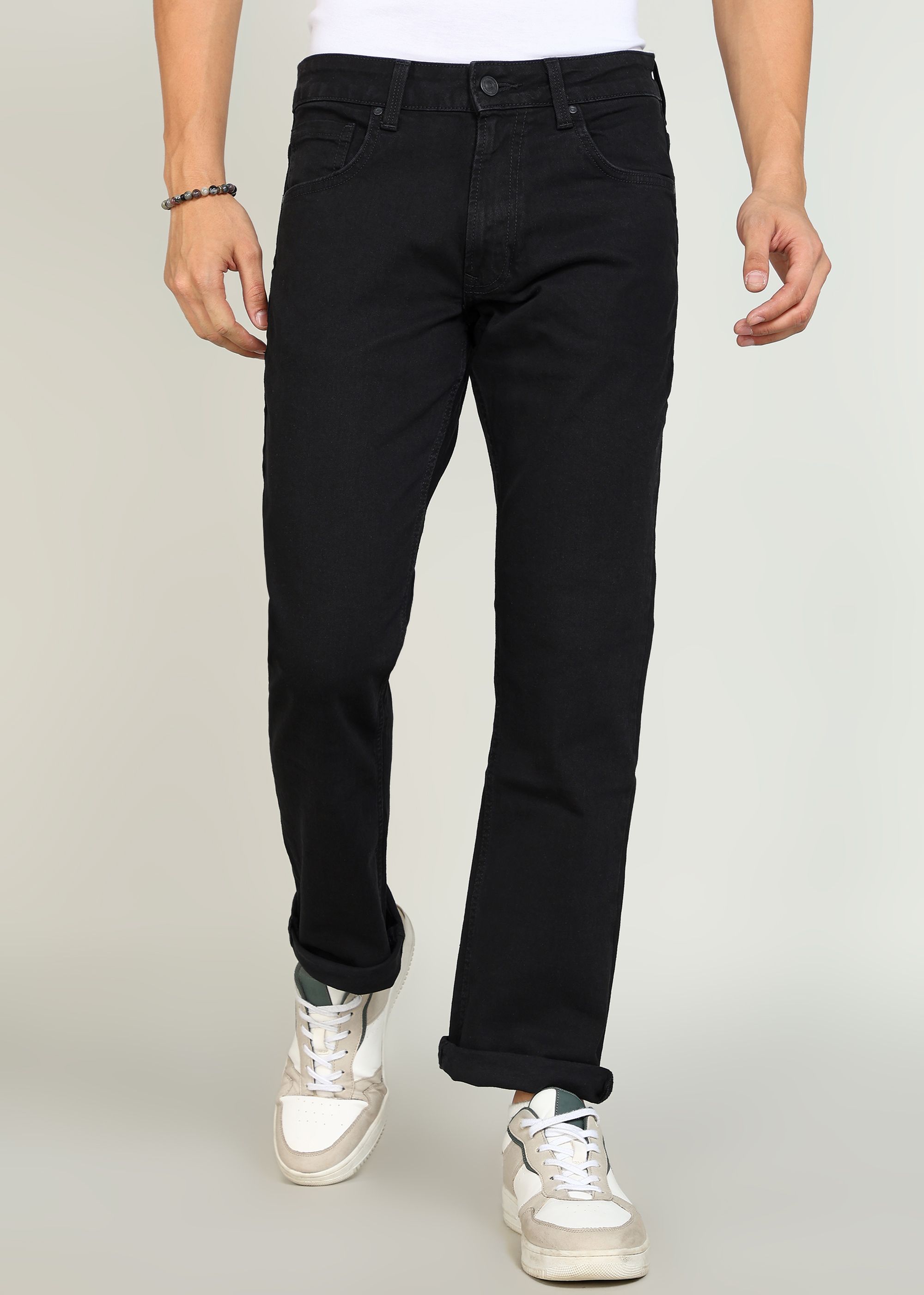 spykar Men Regular Mid Rise Black Jeans-picture-16