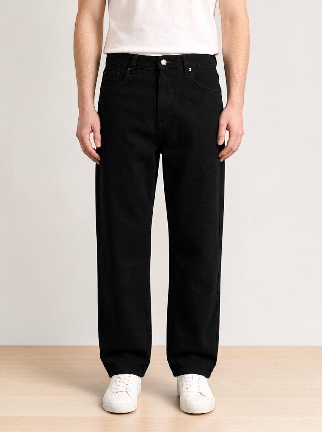 zaysh Men Loose Fit Mid Rise Black Jeans-picture-11