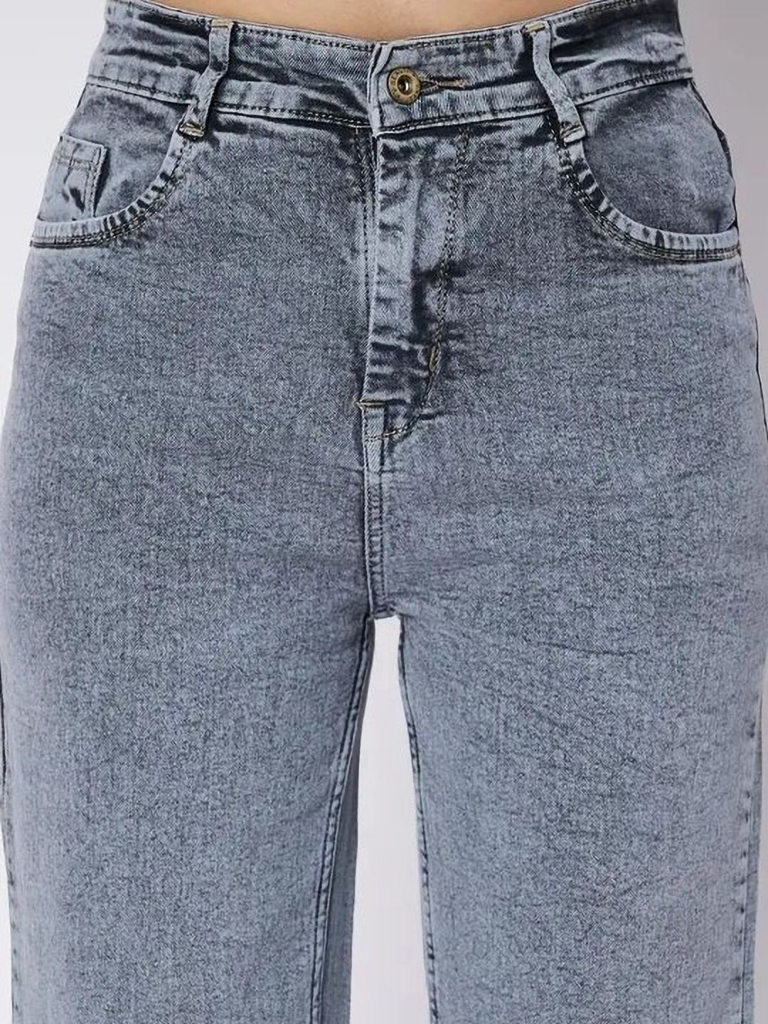 abc Women Straight Fit High Rise Grey Jeans-picture-12