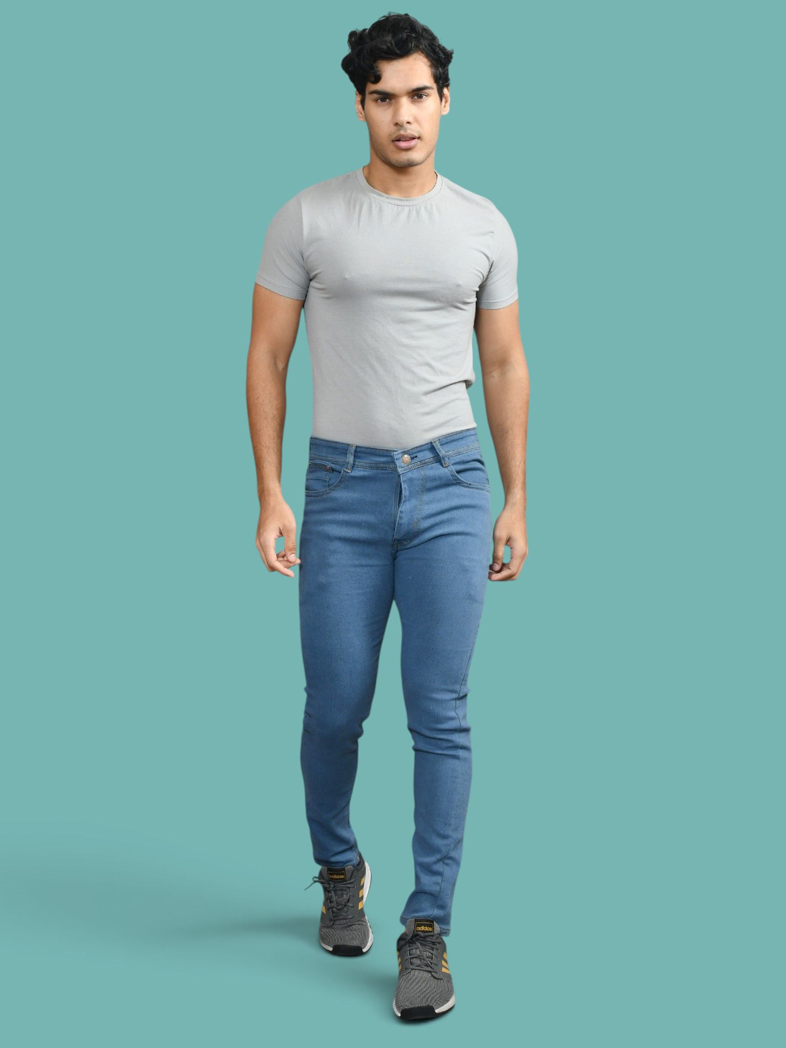 lzard Men Slim Mid Rise Blue Jeans-picture-13