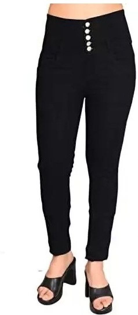 Women Regular High Rise Black Jeans-image-28