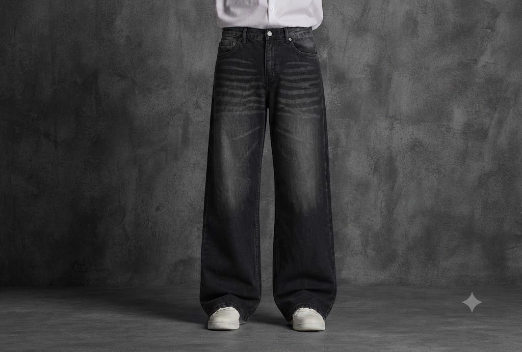 eemway Men Loose Fit Mid Rise Black Jeans-picture-10