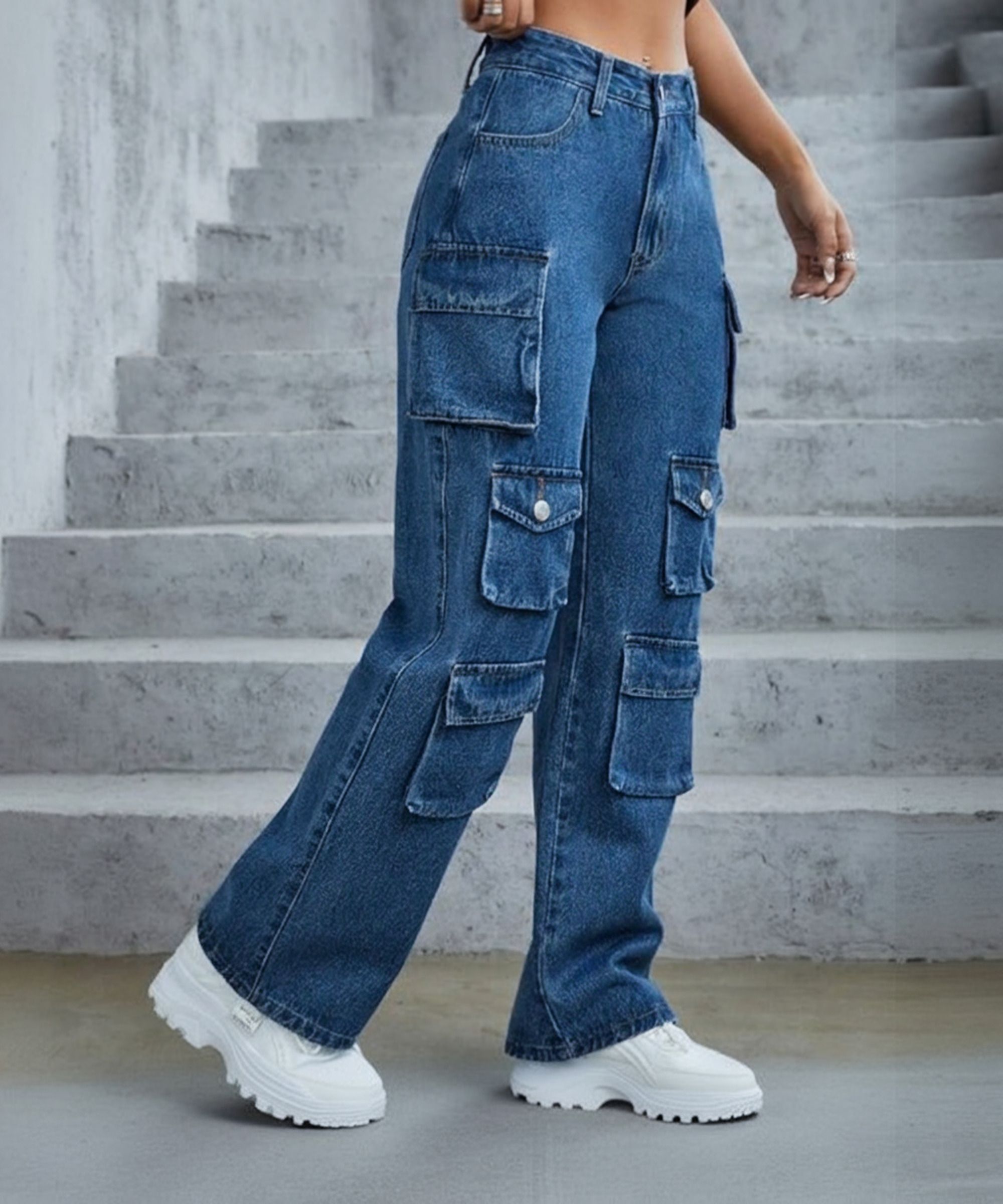 beauty Women Relaxed Fit Mid Rise Blue Jeans-picture-20