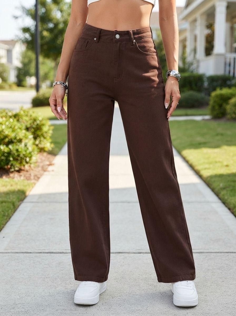 Women Regular Mid Rise Brown Jeans-image-27