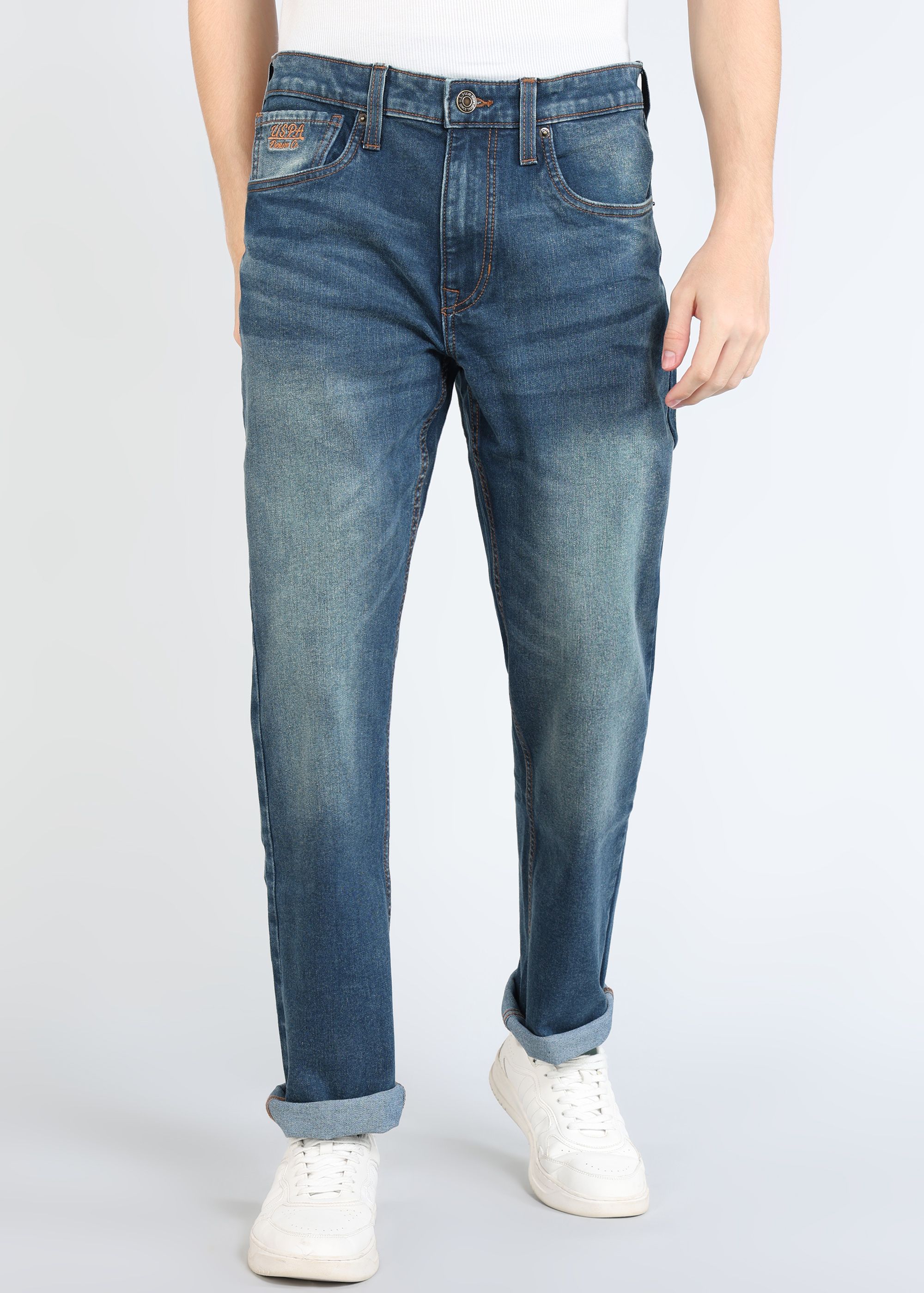 u.s. polo assn. denim co. Men Straight Fit Mid Rise Blue Jeans-picture-14