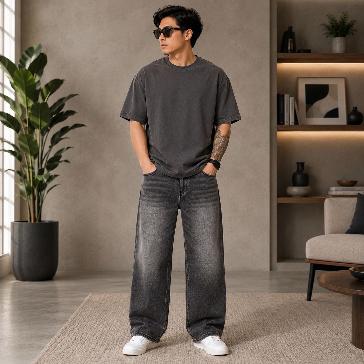 blacode Men Straight Fit Mid Rise Grey Jeans-picture-13
