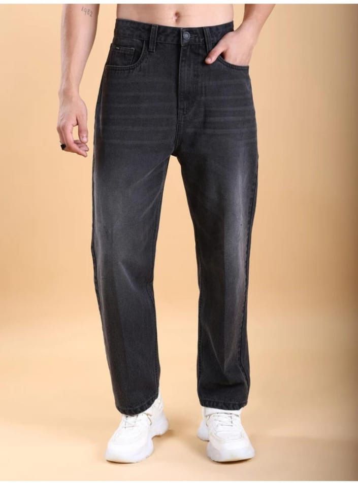 foxiefit Men Relaxed Fit Mid Rise Dark Grey Jeans-picture-17