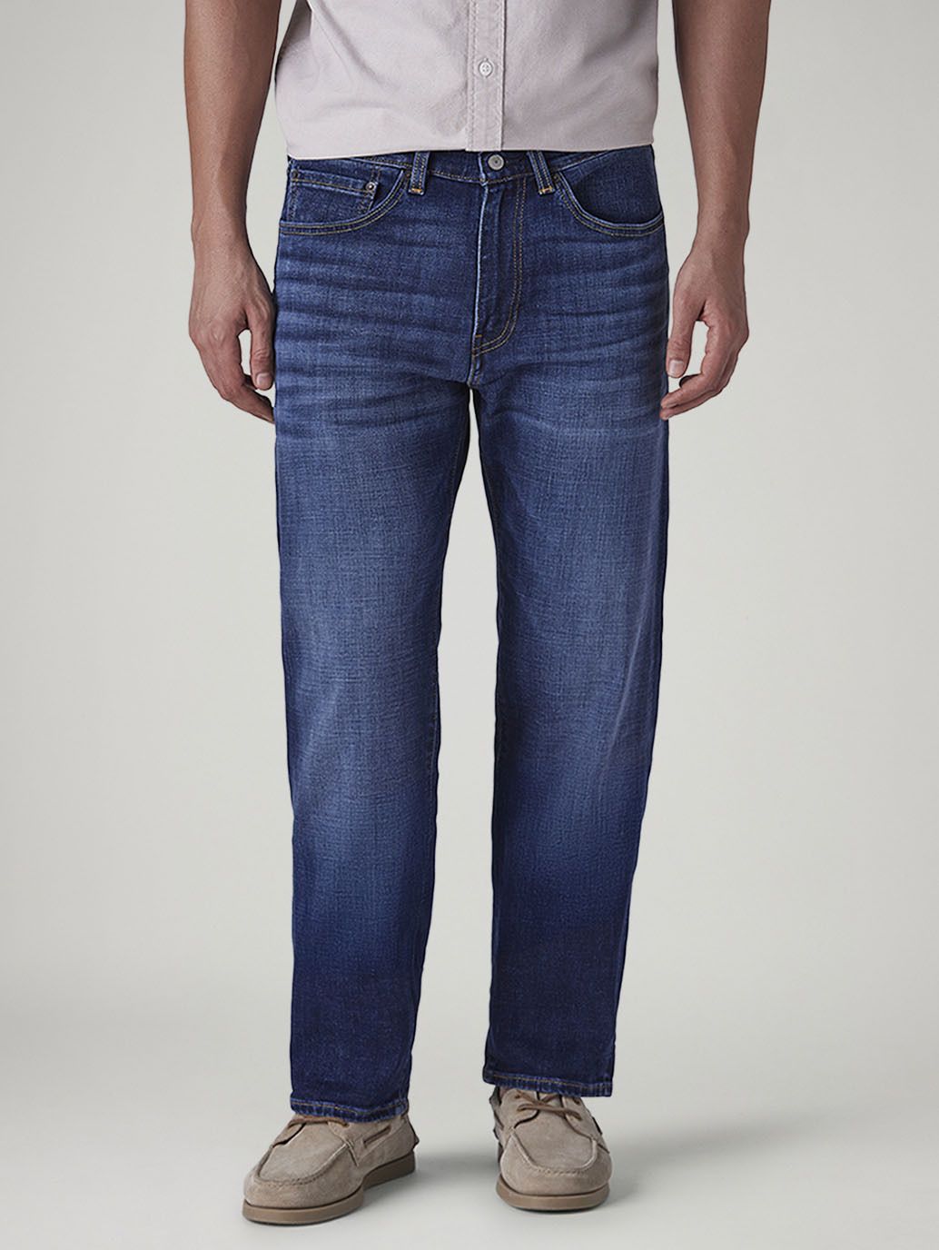 Men Straight Fit Mid Rise Blue Jeans-image-39