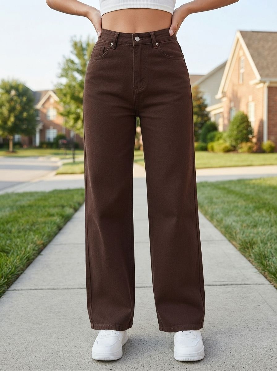 Women Regular Mid Rise Brown Jeans-image-28