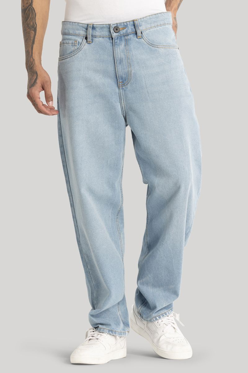 snitch Men Flared Mid Rise Light Blue Jeans-picture-38