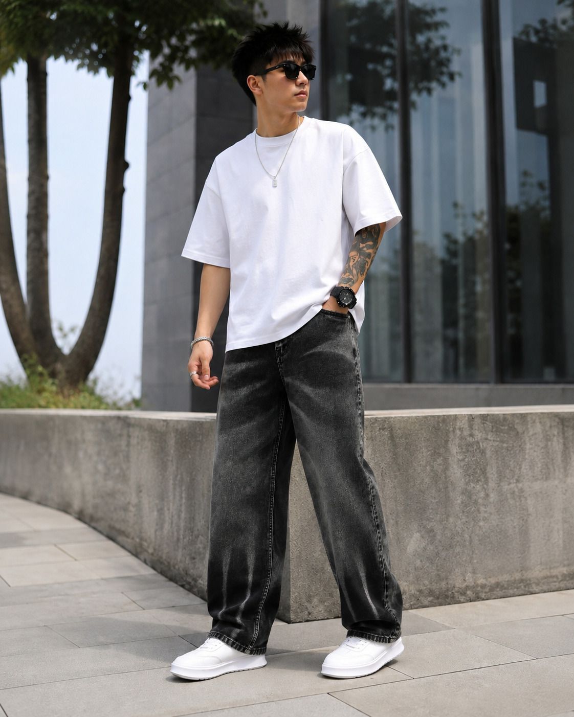 denim life Men Loose Fit Mid Rise Grey Jeans-picture-44