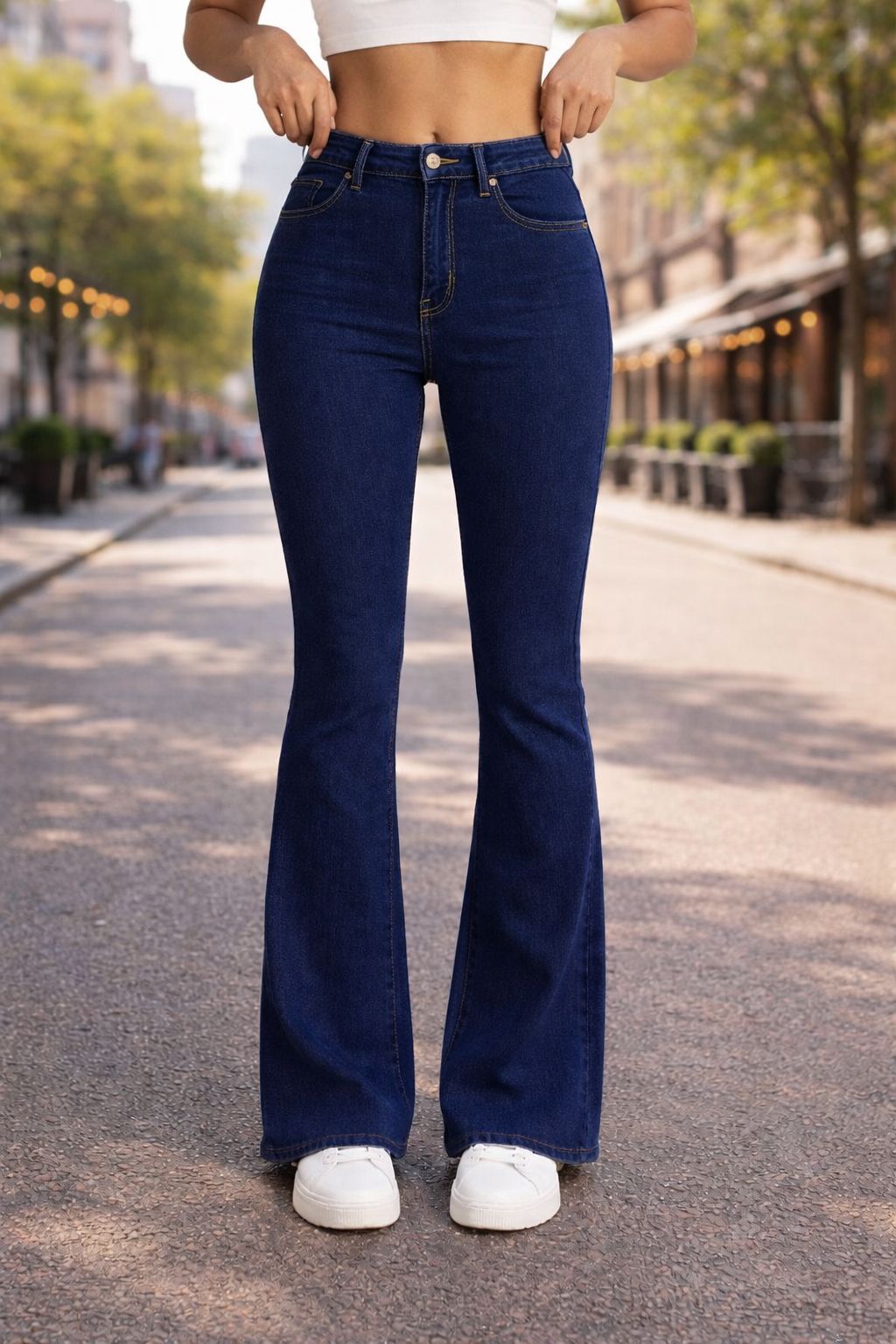 kashian Women Boot-Leg High Rise Dark Blue Jeans-picture-22