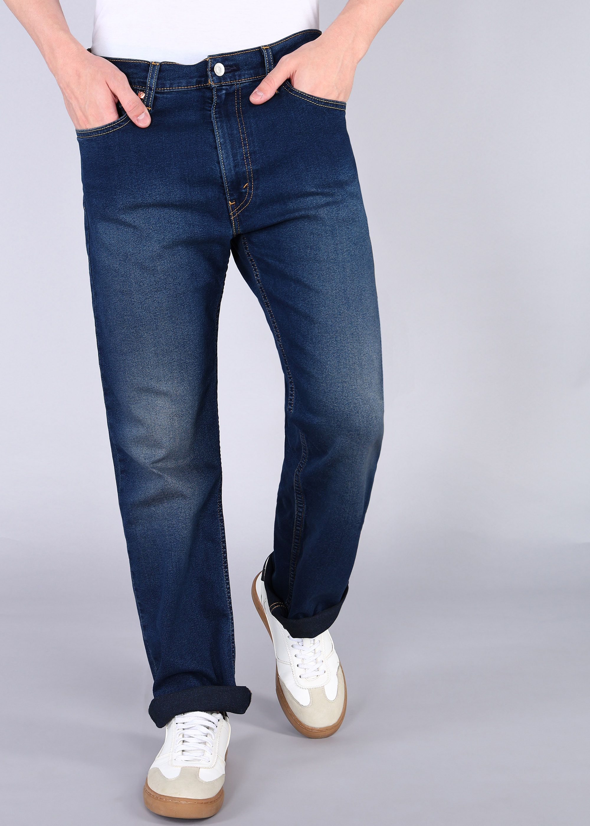 levi's Men Relaxed Fit Mid Rise Dark Blue Jeans-picture-15